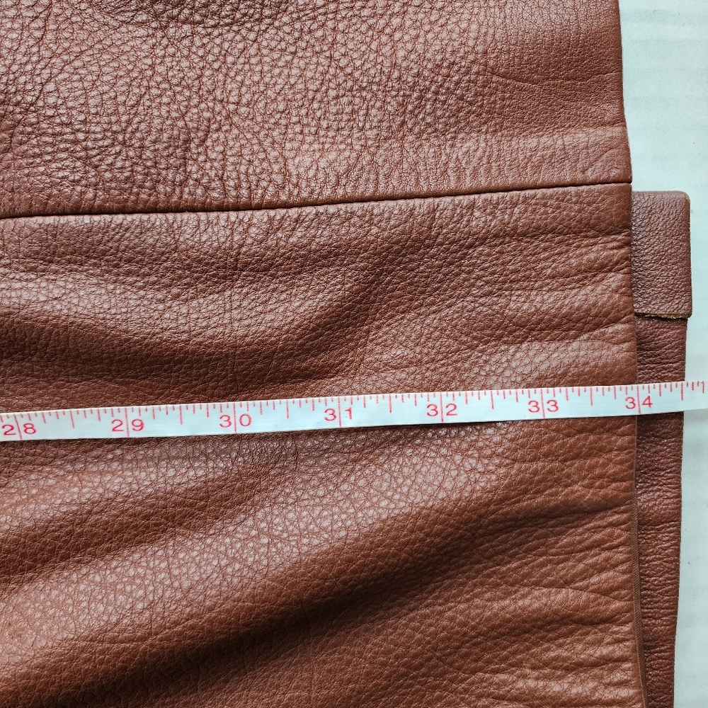 Spiegal Cognac Brown Real Leather Straight Maxi Skirt - Picture 13 of 17